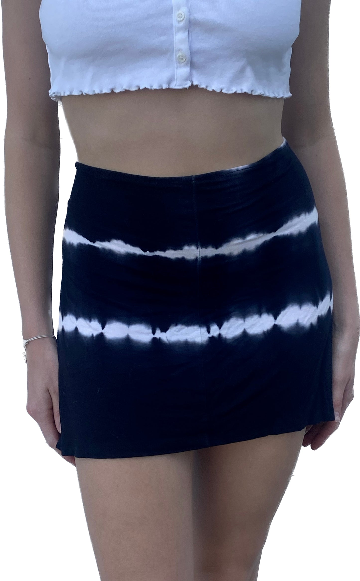 Blue & white tye dye skirt