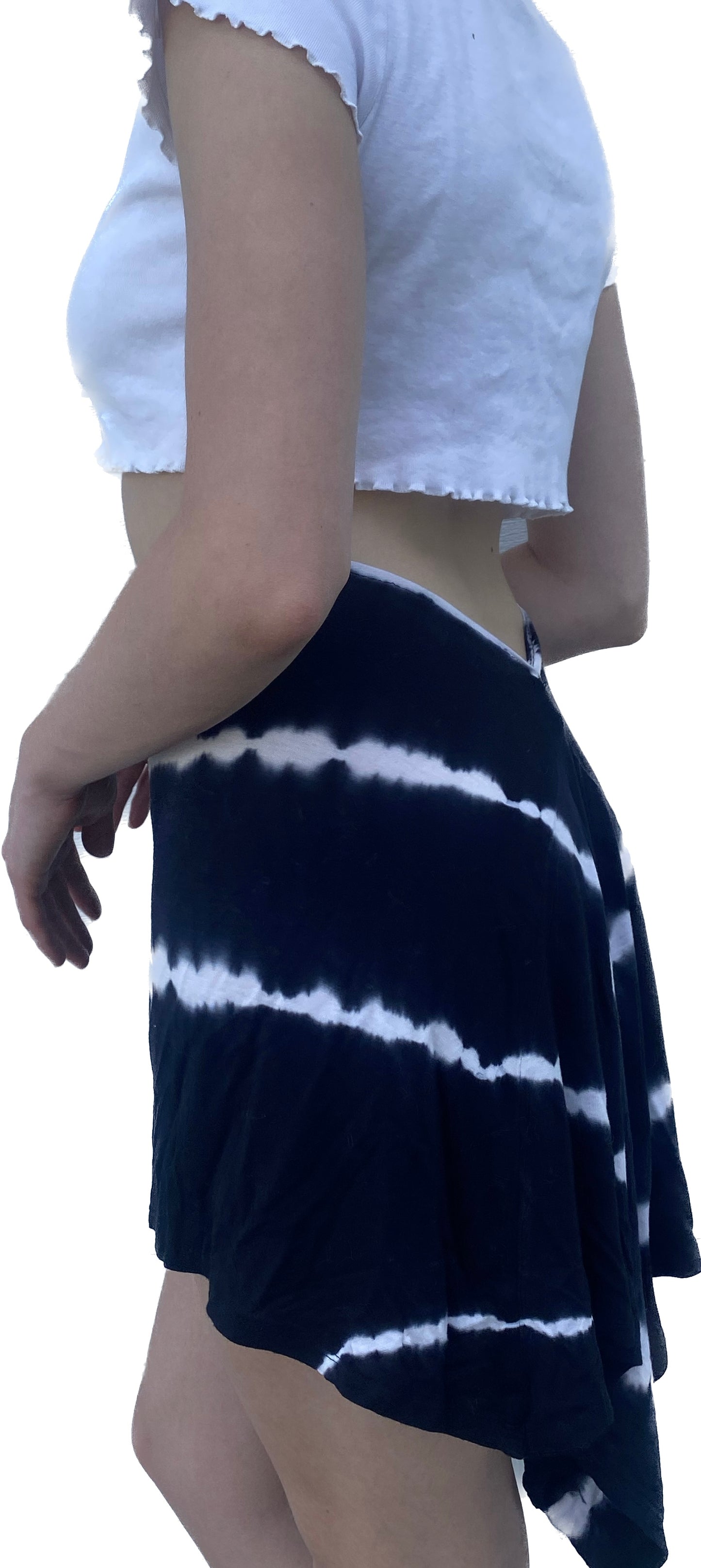 Blue & white tye dye skirt